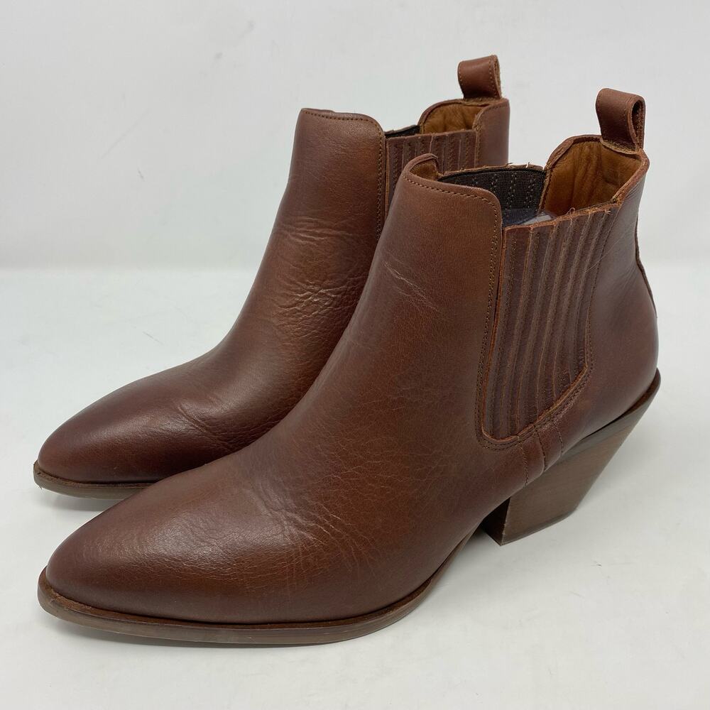Patina Brown Leather Chelsea Boots Dakota Western Womens Size 10